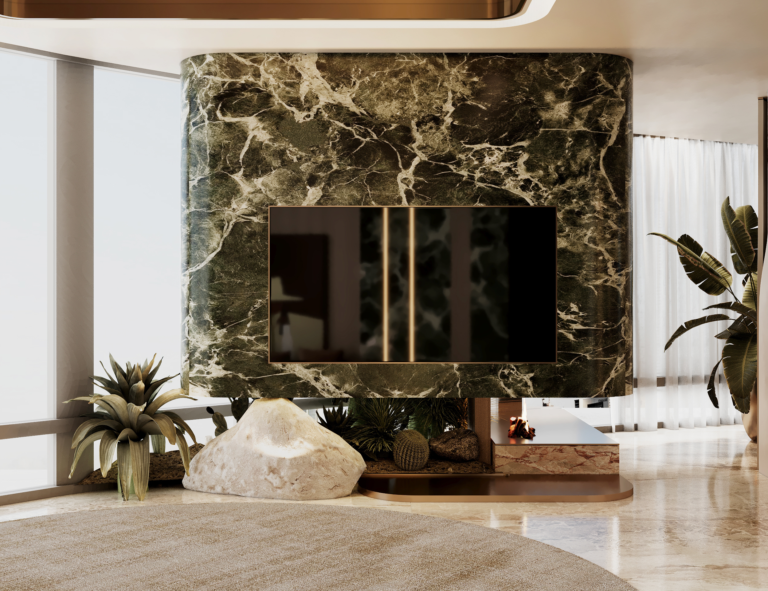 Burj Khalifa - Five bedroom apartment — Residential interior design, Dubai, UAE (view 11) | تصميم شقق برج خليفة, ديكور شقق دبي, تشطيب شقق فاخرة دبي, تصميم داخلي 5 غرف, ديكورات شقق دبي الإمارات | Burj Khalifa apartment design, Dubai luxury apartment interior, 5-bedroom apartment finishing, premium residential design Dubai